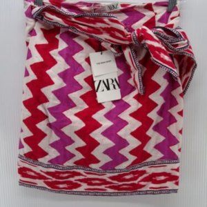 Zara The Mina Skirt Pink Mini Wrap Skirt Large